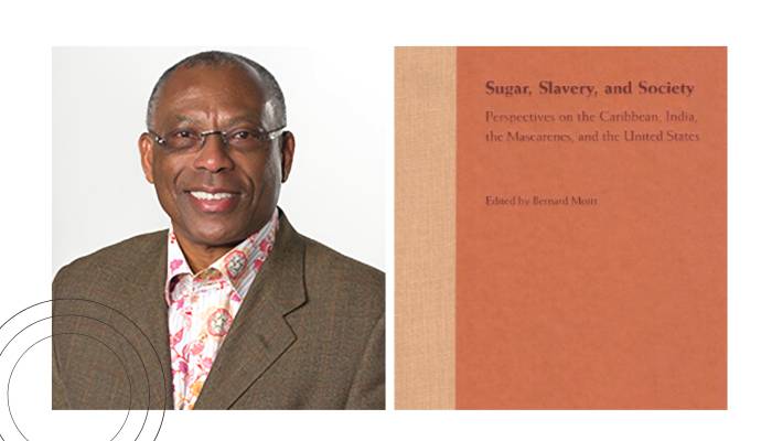 frame one: bernard moitt / frame two: book cover - solid orange background with book title